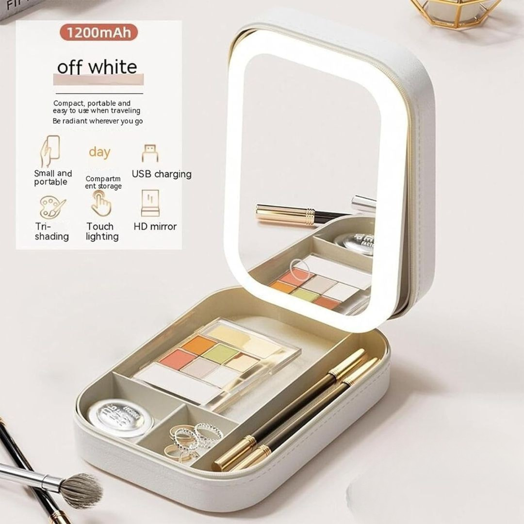 GlowCase™ LED Vanity Mirror Organize,Store & Perfect Your Makeup Anywhere