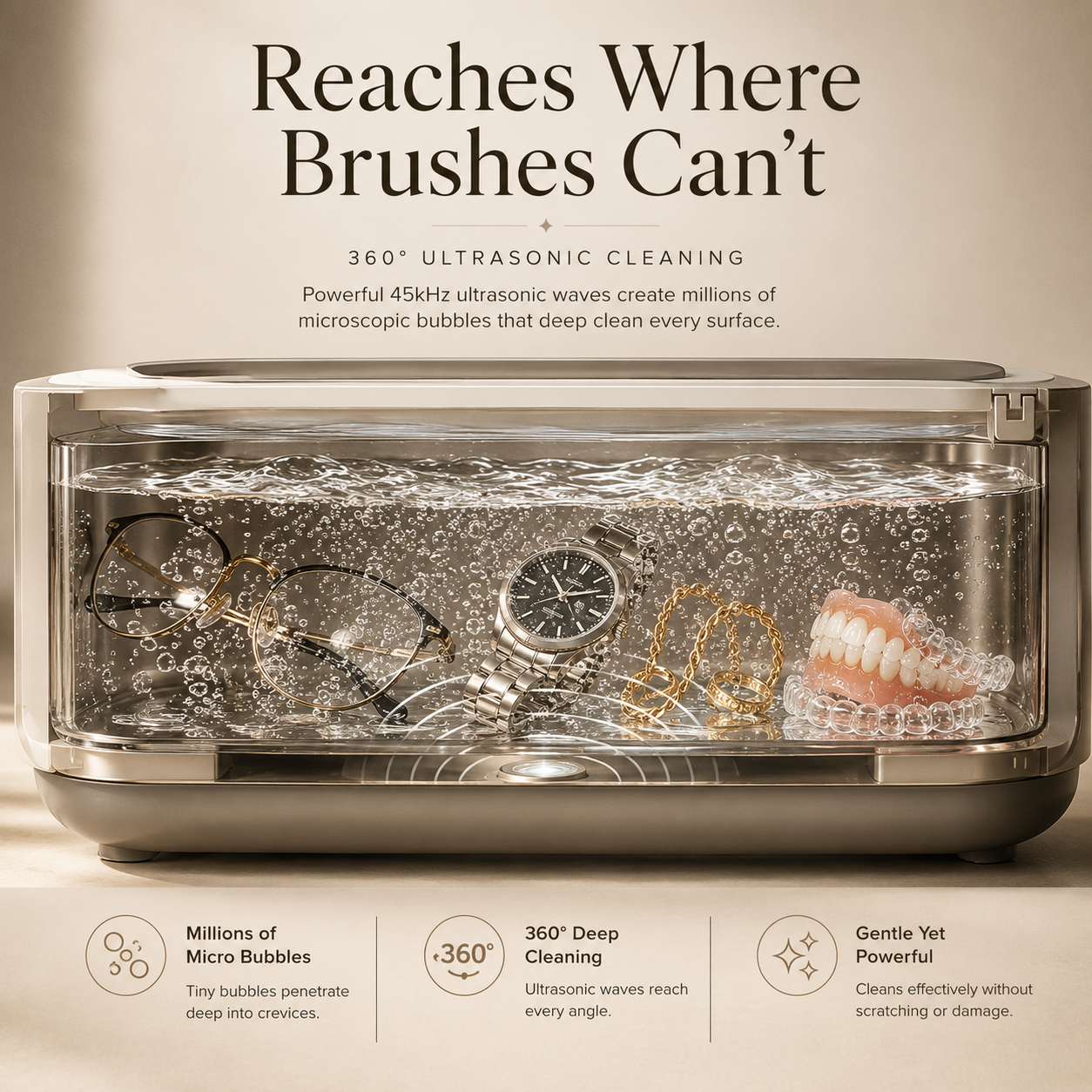 ZENVORA™ Ultrasonic Jewelry Cleaner | Professional 48kHz Deep Cleaning