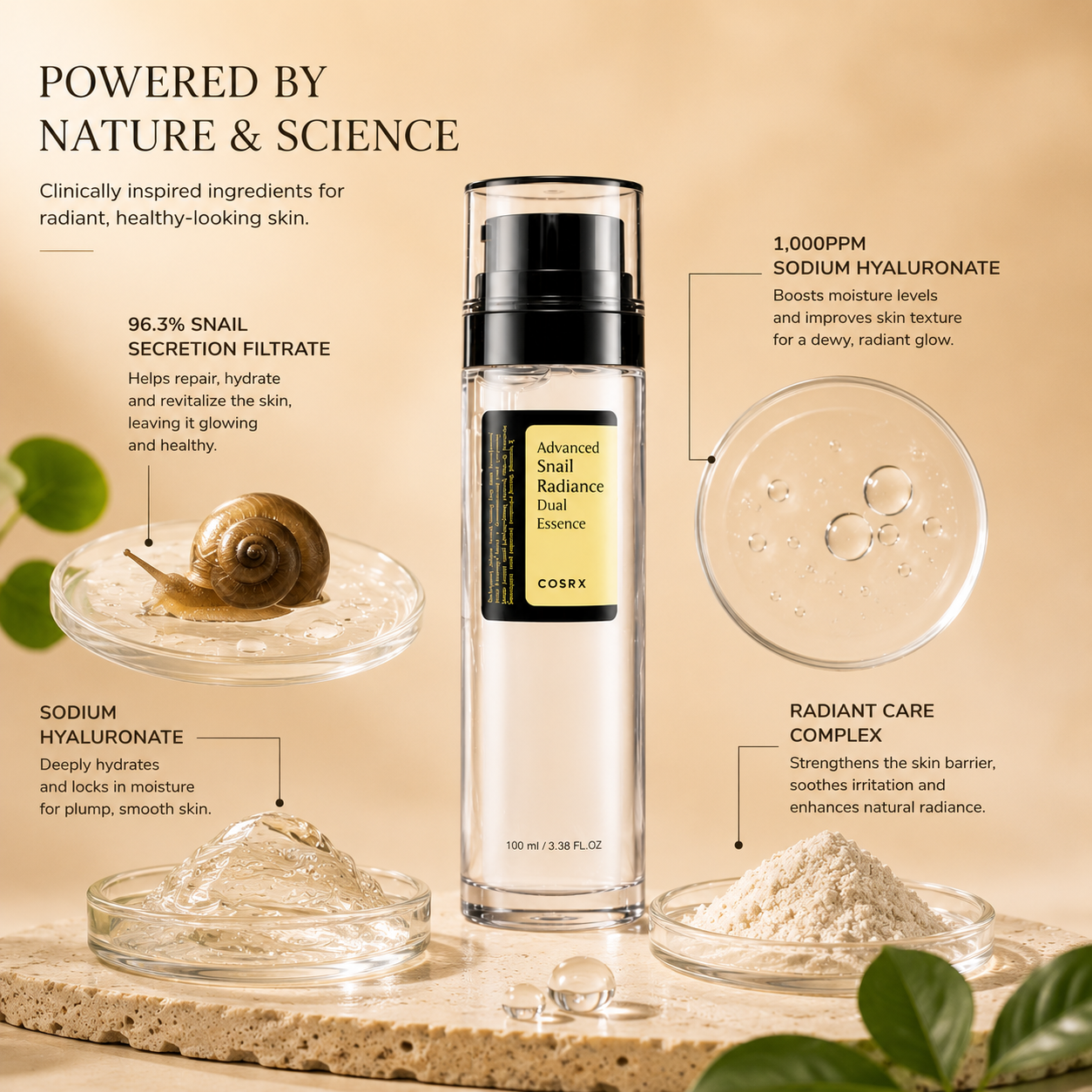 COSRX Snail 96 Mucin Power Essence 100ml Pack of 2 | Deep Hydration, Repair & Glow